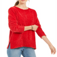 Style & Co Women's Chenille Sweater Red Polish Size Petite L