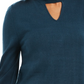 Style & Co Women's Mock Neck Keyhole Sweater Blue Size X-Small