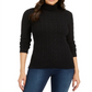 Charter Club Women's Cable Knit Turtleneck Sweater Black Size Petite L