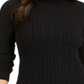 Charter Club Women's Cable Knit Turtleneck Sweater Black Size Petite L