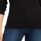 Charter Club Women's Cable Knit Turtleneck Sweater Black Size Petite L