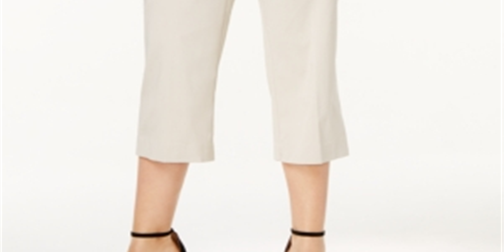 JM Collection Women's Plus Tummy Control Pull on Capri Pants Stonewall Size 0X