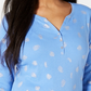 Karen Scott Women's Printed Henley Top Blue Size Large