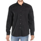 Alfani Men's Dress Shirt Black Large Regular Fit - All Black Size 16-16 1/2