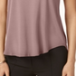 Alfani Women's Satin Trim High Low T-Shirt Pink Size Petite S/M