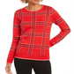 Charter Club Women's Plaid Knit Sweater Red Size Petite XL