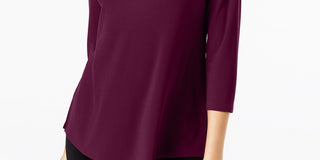 Alfani Women's Buckle Detail Tunic Red Size Petite Medium