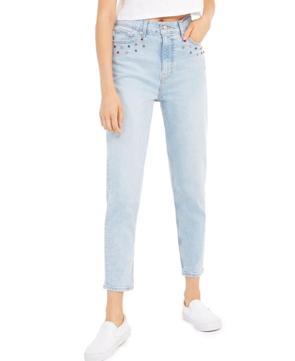 Levi's Women's Embellished High Waisted Ankle Jeans Blue Size 30