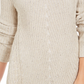 Style & Company Women's Textured Speckle Long Sleeve Jewel Neck Sweater Beige Size Petite X-Large