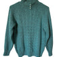 Karen Scott Women's Petite Mock-Neck Cable-Knit Sweater Green Size Petite Large
