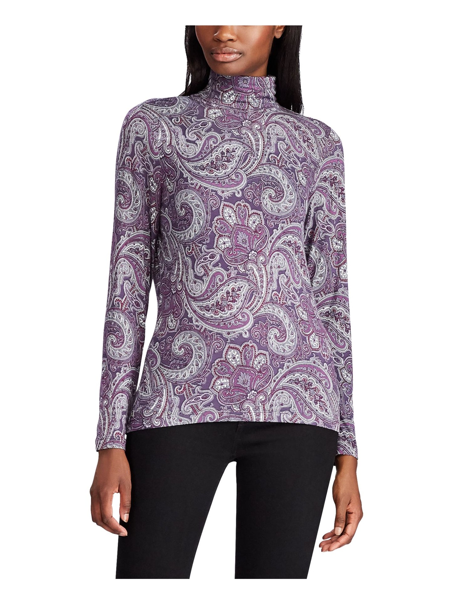 Ralph Lauren Women's Long Sleeve Blouse Top Purple Size Large