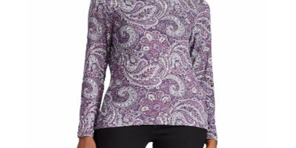 Ralph Lauren Women's Long Sleeve Blouse Top Purple Size Large