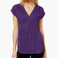 INC International Concepts Women's Inverted-Pleat V-Neck Top Purple Size X-Small