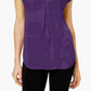 INC International Concepts Women's Inverted-Pleat V-Neck Top Purple Size X-Small