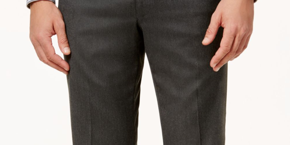 Ralph Lauren Men's Classic Fit UltraFlex Stretch Solid Dress Pants Gray Size 40X32