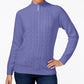Karen Scott Women's Petite Cable-Knit Sweater  PurPetite Largee Size Petite Large