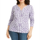 Karen Scott Women's Tile Print Top Purple Size X-Large