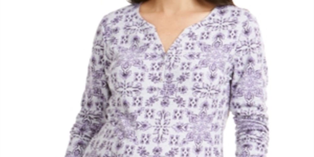 Karen Scott Women's Tile Print Top Purple Size X-Large