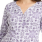 Karen Scott Women's Tile Print Top Purple Size Medium