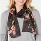 Echo Women's Nomadic Floral Silk Oblong Scarf Gray Size M