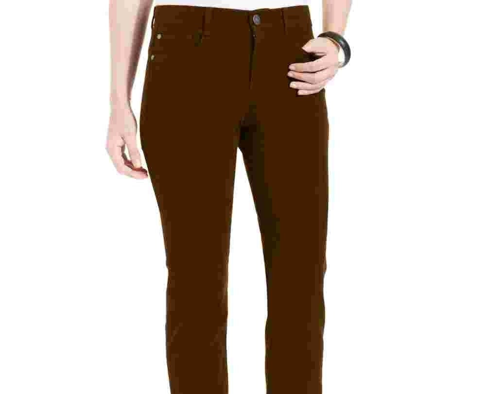 Style & Co Women's Petite Tummy-Control Skinny Jeans Brown Size 16X3