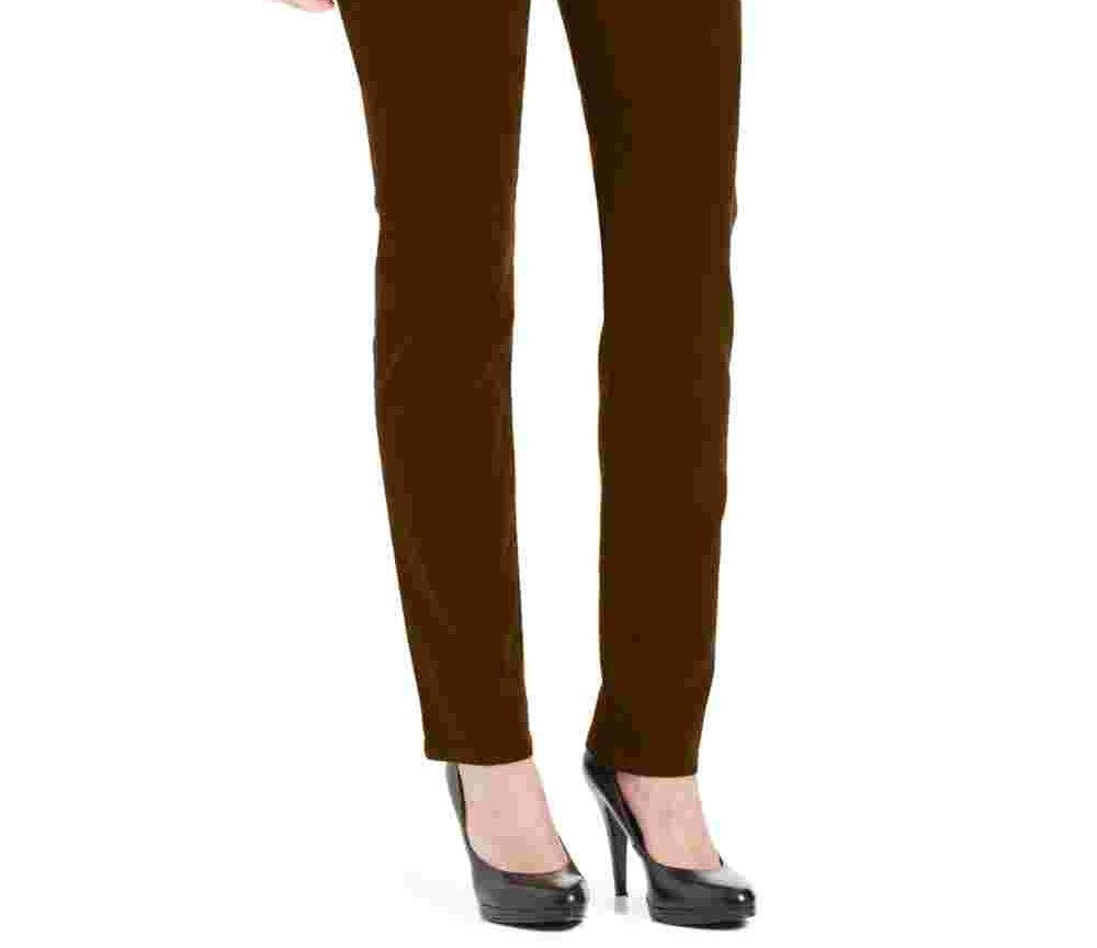 Style & Co Women's Petite Tummy-Control Skinny Jeans Brown Size 16X3
