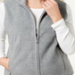 Karen Scott Women's Fleece Zip Front Vest Smoke Blue Size Petite S