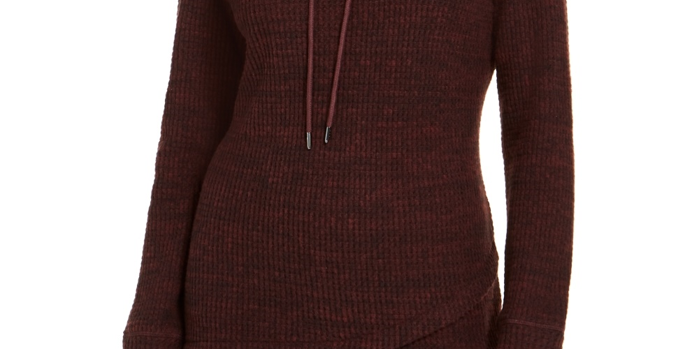 Ideology Women's Cowl-Neck Tulip-Hem Top Wine Size Large