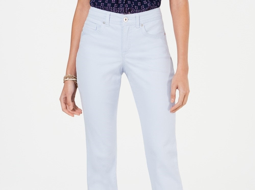 Style & Co Women's Tummy-Control Straight-Leg Jeans Blue Size 6