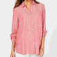 Charter Club Women's Linen Utility Shirt Medium Pink Size Medium