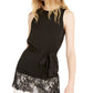 Michael Kors Women's Belted Lace-Trim Tunic Regular & Petite Black Size X-Large