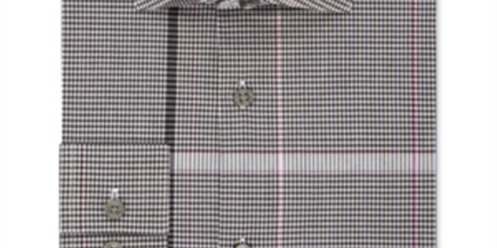 Calvin Klein Men's Extra Slim Fit Performance Stretch Temperature Regulation Plaid Dress Shirt Pink Size XL