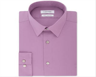 Calvin Klein Men's Slim Fit Collar Dress Shirt Purple Size XL 17/5