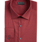 Alfani Men's Slim Fit Performance Stretch Geo Print Dress Shirt Red Size Medium
