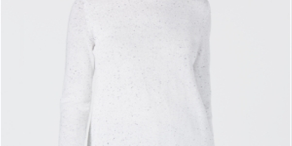 Karen Scott Women's Curved Hem Tunic Sweater White Size PSM