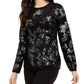 Alfani Women's Embellished Eyelash Sweater  Black Size Large