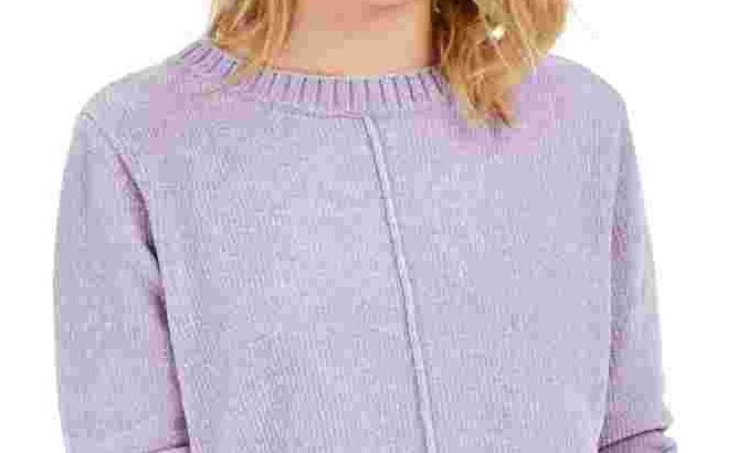Style & Co Women's Long Sleeve Crew Neck Blouse Sweater Purple Size X-Large