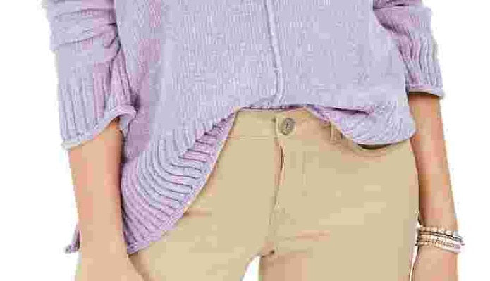 Style & Co Women's Long Sleeve Crew Neck Blouse Sweater Purple Size X-Large