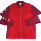Lacoste Men's Textured Knit Colorblock Full Zip Sweater Red Size 6