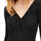 INC International Concepts Women's Twist-Front Sweater Black Size Small