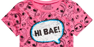 Lol Surprise! Big Girl's Bae Fierce Flip Sequin T-Shirt Pink Size Medium