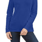 Karen Scott Women's Petite Cotton Turtleneck Top  Blue Size PM