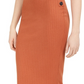 Bar III Women's Button-Detail Rib-Knit Skirt Brown Size Large