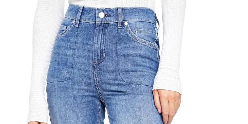 Free People Women's Blue Frayed Jeans Blue Size X-Small
