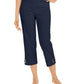 JM Collection Women's Grommet-TrimCapri Pants  Blue Size Small