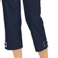 JM Collection Women's Grommet-TrimCapri Pants  Blue Size Small