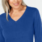 Karen Scott Women's V-Neck Sweater Navy Size X-Small