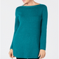 Karen Scott Women's Textured Tunic Sweater Teal Size L