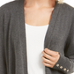 Charter Club Women's Open-Front Cardigan Gray Size Large