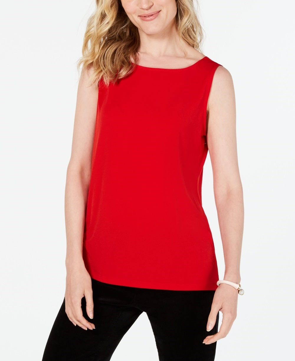Charter Club Women's Boat Neckline Top Red Size Large